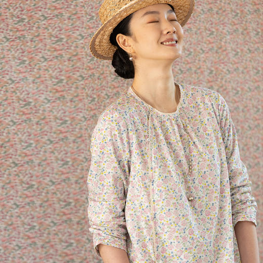 牧衣游原创 80支新疆长绒棉印花衬衫春季新款素雅文艺衬衣 禾稻 商品图0