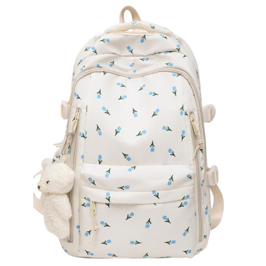 新款新品书包女ins少女学院风小碎花背包韩版原宿印花中学生双肩包女 商品图4