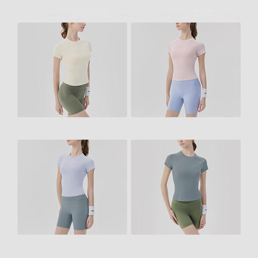YOGACODE【火树银花系列】吸汗速干运动t恤女凉感网纱透气瑜伽服短袖DWY116205 商品图3