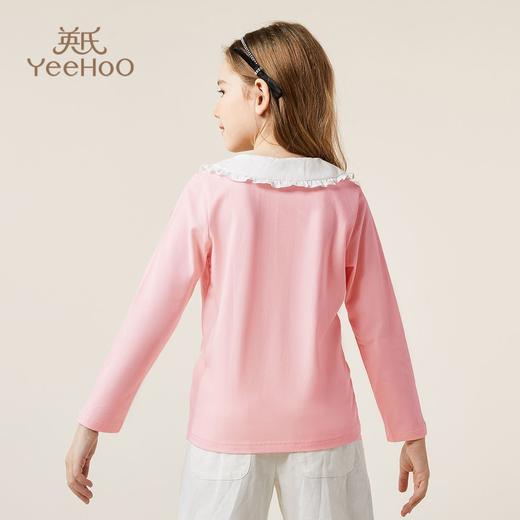 【英氏】【110-165】女童春秋款荷叶花边领甜美长袖T恤 商品图5