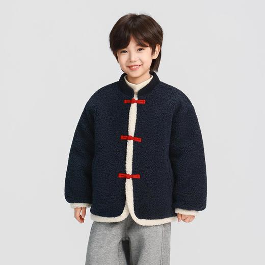 男童拜年服外套2025冬装新款秋冬款儿童男孩加厚保暖夹棉毛毛外套 商品图2