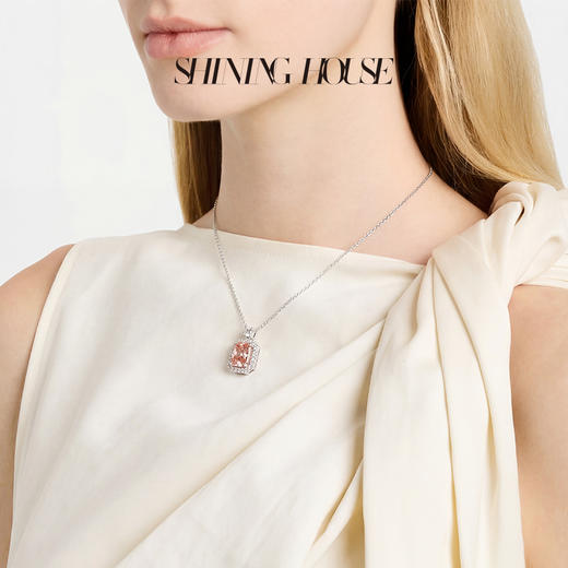 ShiningHouse[培育] 粉钻系列 18k金钻石项链 粉钻 雷迪恩形1克拉钻人工真钻人造钻石K金项链可调节时尚钻石项链悦己送礼臻选【此商品不支持7天无理由退货退款】预计3日发货 商品图4