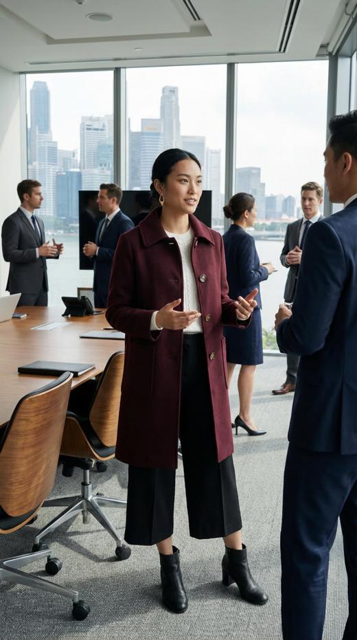 HN 百搭牛角扣休闲翻领双面手工大衣 商品图2