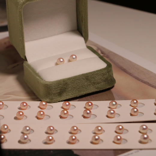 2026新珠子 像晨曦下的樱花般的色彩 唯美至极 春天啦 让一切美好伴随我们 6-7mm 极光完美无瑕正圆 商品图1