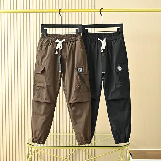 冬季新款三防大口袋抽绳腰带束脚羽绒工装裤 商品图0