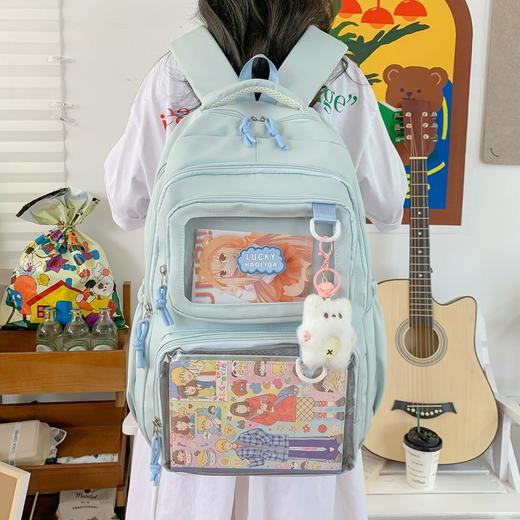 日系二次元漫展书包女学生大容量双肩包透明吧唧谷子扎板痛包娃包 商品图3