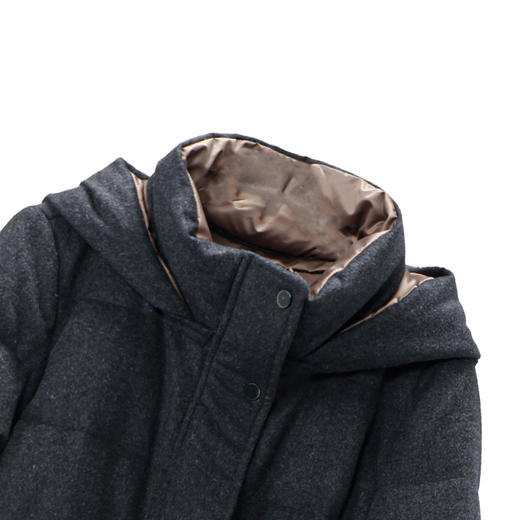 NANSONGSILK/NS羊毛连帽宽松保暖舒适百搭长款鹅绒服547119南宋 商品图9