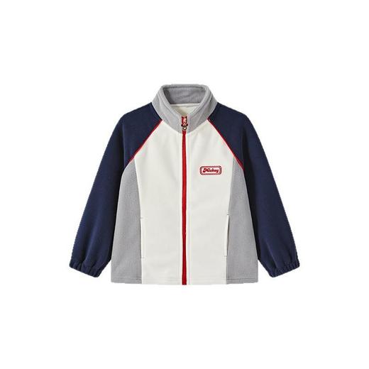 迪士尼男女童装摇粒绒外套2026春装新品儿童休闲拼接开衫保暖上衣 商品图4