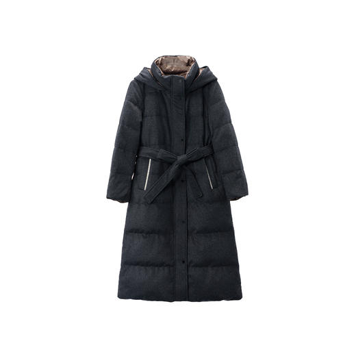 NANSONGSILK/NS羊毛连帽宽松保暖舒适百搭长款鹅绒服547119南宋 商品图7