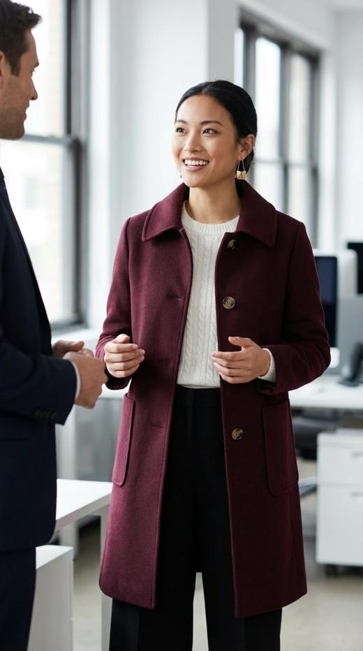 HN 百搭牛角扣休闲翻领双面手工大衣 商品图3