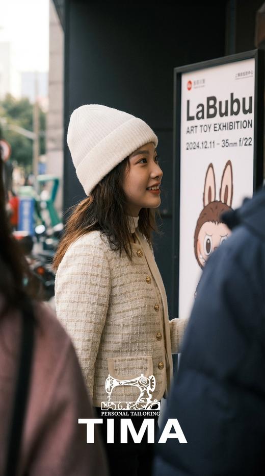 法式单排扣撞色小香外套 商品图0