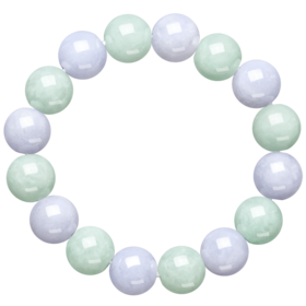 K64380-A-X009K00075215 周大福CHOW TAI FOOK 新中式春彩双色翡翠玉珠手串弹力绳玉珠子手链女K64380