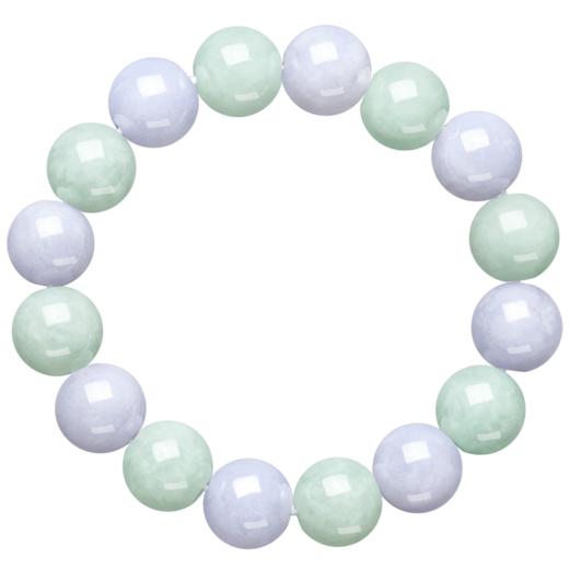 K64380-A-X009K00075215 周大福CHOW TAI FOOK 新中式春彩双色翡翠玉珠手串弹力绳玉珠子手链女K64380 商品图0