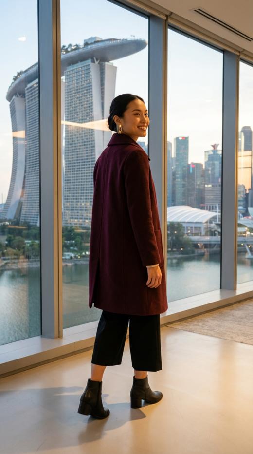 HN 百搭牛角扣休闲翻领双面手工大衣 商品图7