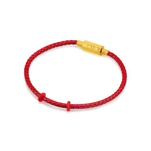 YB29-A-X005YB0004401 周大福CHOW TAI FOOK 多色铜/钢合金皮绳手绳 商品图1