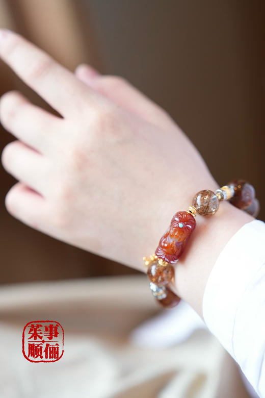 【茱事顺俪】s925银镀金黑金超七水晶手链 商品图4