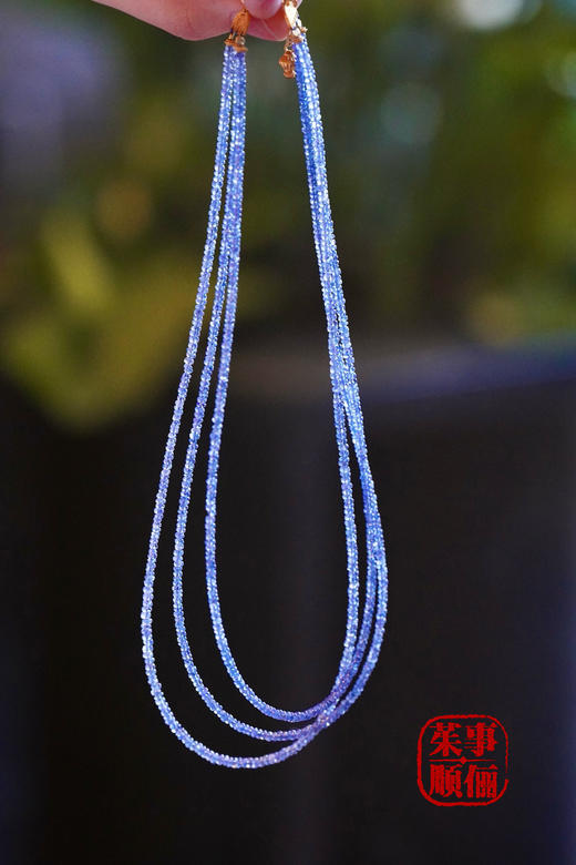 【茱事顺俪】18k黄金素面蓝宝石多层项链 商品图0