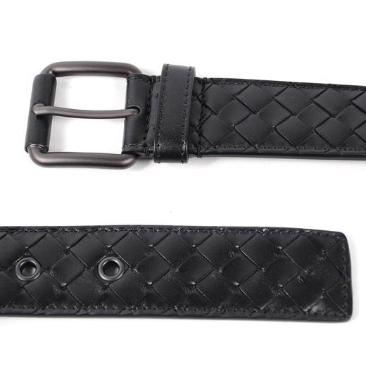 407396V46501000105 BOTTEGA VENETA 【格纹编织针扣】男士经典牛皮革3.5CM宽腰带皮带【尺码105】 商品图2