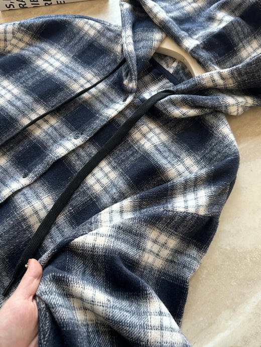 韩国rauc*复古连帽格子衬衫 商品图11