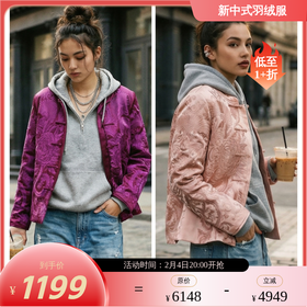 NANSONGSILK/NS鹅绒时尚气质高端盘扣圆领长袖外套547096南宋