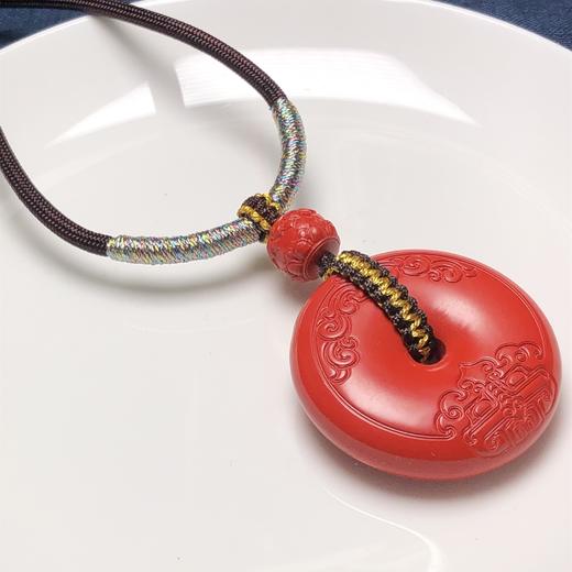 新款手编祥云纹红砂大气平安扣毛衣链吊坠   饰品美物 商品图2