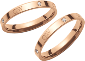 DW00400221+DW00400226 丹尼尔惠灵顿DANIEL WELLINGTON DW对戒|玫瑰金色银色星辰镶嵌情侣对戒男女婚戒生日纪念日礼物