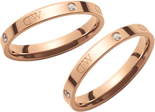 DW00400221+DW00400226 丹尼尔惠灵顿DANIEL WELLINGTON DW对戒|玫瑰金色银色星辰镶嵌情侣对戒男女婚戒生日纪念日礼物 商品图0