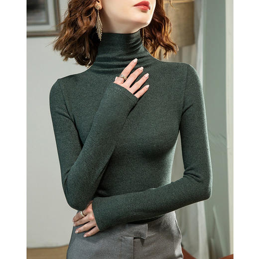 「自j」全新升级【铂金会员128/天猫169/差价41】(11712)洛诗琳高领打底衫2025秋冬气质修身双面德绒加绒保暖发热上衣 商品图3