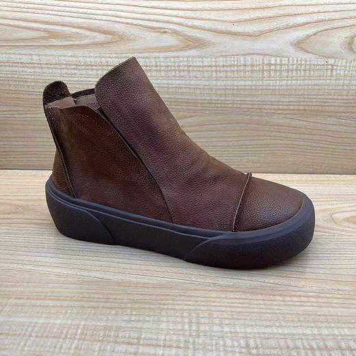 豪行2024年秋季新品时尚休闲简约真皮女单靴短靴24490360 商品图2