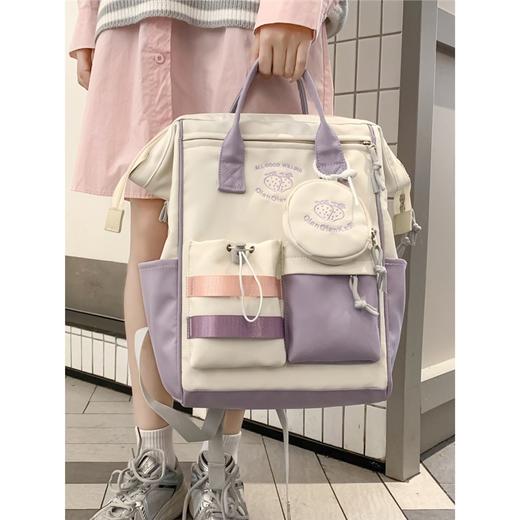 中点 新款乐天书包女大学生母婴妈咪包日系ins可爱双肩背包电脑包 商品图4