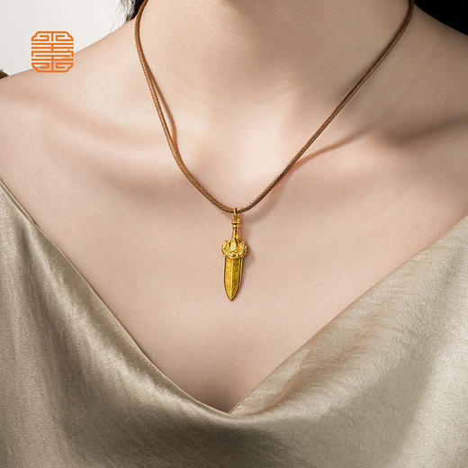 玺匠金铺《金锋纳福》足金9999 黄金吊坠项链生日礼物 商品图7