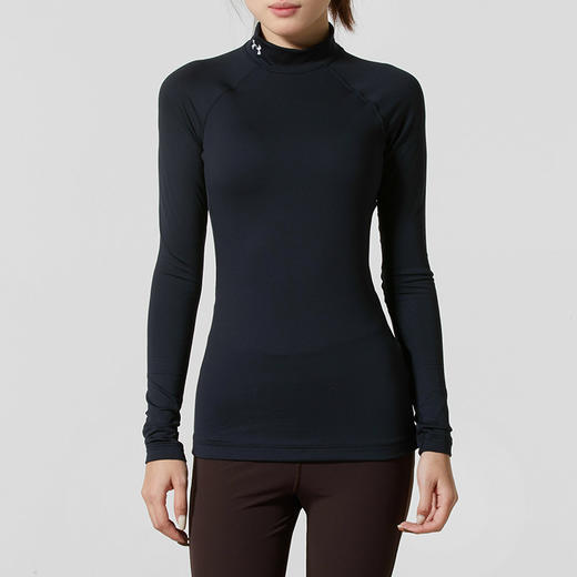 安德玛UA25秋冬款Authentics女子高领训练运动长袖T恤1368702-001 商品图0