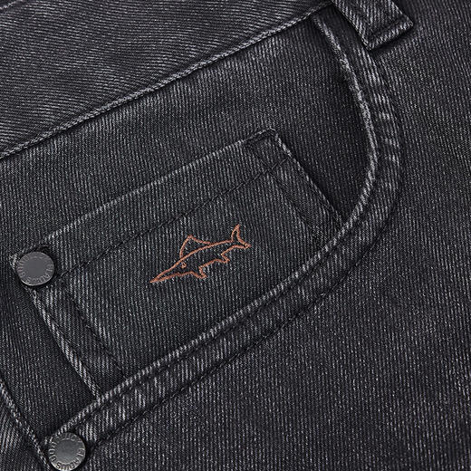 德鲨春夏新款黑色牛仔裤男青年时尚直筒弹力裤子休闲长裤 商品图2