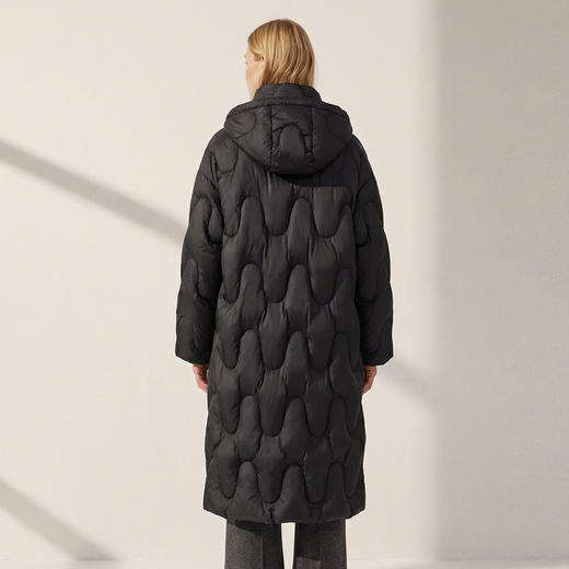 谜底中长款羽绒服女2025冬季新款简约百搭加厚鸭绒连帽257MY7865 商品图2