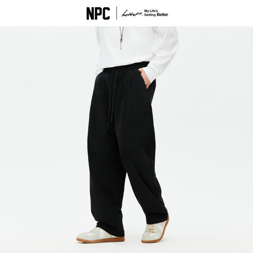 NPC潮牌复古百搭【莱赛尔】混纺直筒宽松长裤男弹力腰围秋NP5CSP21 商品图1