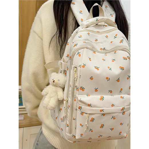 新款新品书包女ins少女学院风小碎花背包韩版原宿印花中学生双肩包女 商品图0