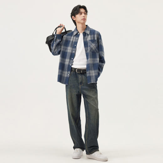 gxg.jeans男装  蓝色复古宽松时尚休闲牛仔长裤男裤 25年秋热卖 商品图3