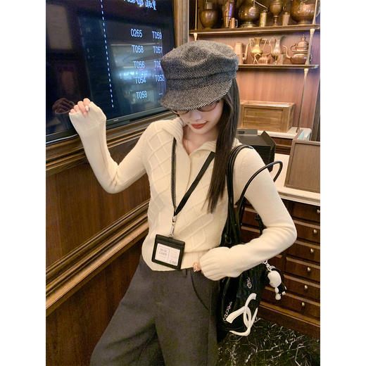 <曾小咸推荐>2.21现货秒杀 ！微信超特价！韩系翻领针织衫 日常189.99 立减100 秒杀89.99！！休闲裤 秒杀89.99！！ 商品图1