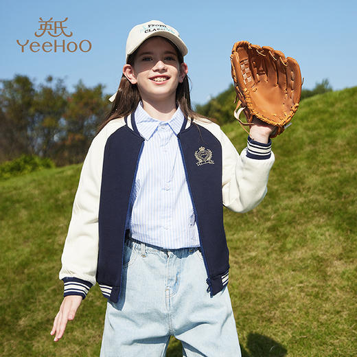 【英氏】【110-165】女童春秋棒球服外套 商品图0