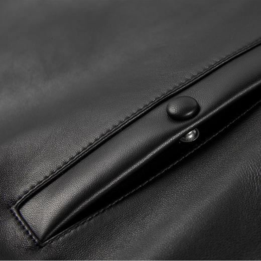 NPC潮牌立体剪裁棒球领皮衣绵羊皮革复古老钱短款春上新NP5CTJ28 商品图2