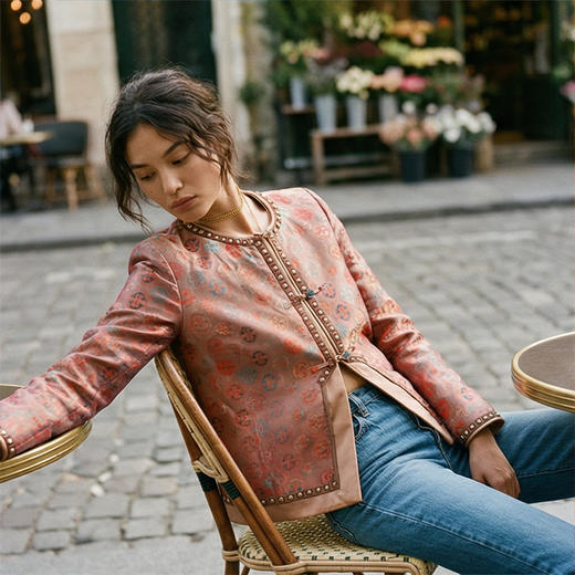 【咕咕同款】NANSONGSILK/NS新中式蜀锦如意元宝纹外套M1D539749X南宋 商品图3