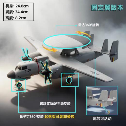 【中航工业官方正品 长春航展、九三阅兵纪念品-新品重磅】特尔博-1:72 空警-600飞机模型合金KG-600预警机模型 商品图1