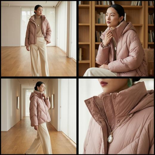 NANSONGSILK/NS宽松连帽鹅绒空气感保暖防寒鹅绒服547101南宋 商品图1