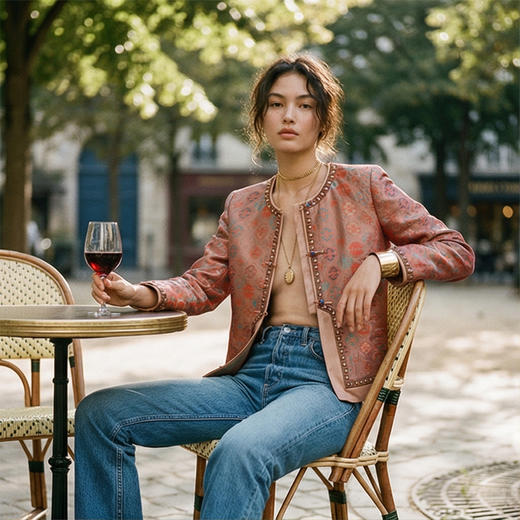 【咕咕同款】NANSONGSILK/NS新中式蜀锦如意元宝纹外套M1D539749X南宋 商品图2