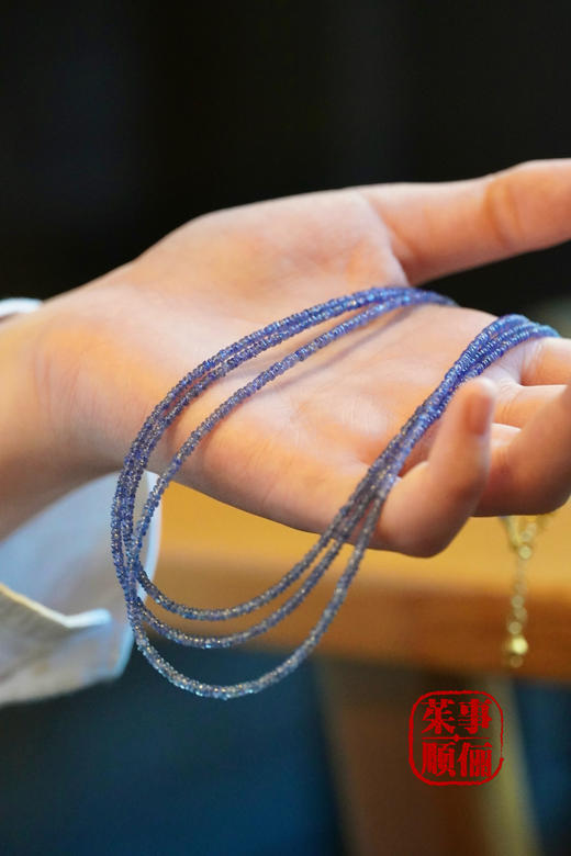 【茱事顺俪】18k黄金素面蓝宝石多层项链 商品图3