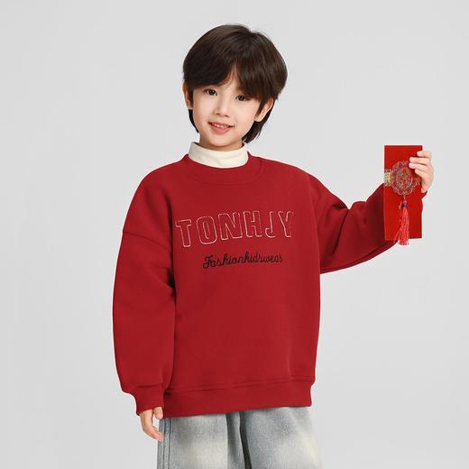 男童加绒卫衣秋冬款2025冬装新款儿童加绒加厚一体绒保暖圆领上衣 商品图3