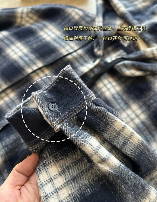 韩国rauc*复古连帽格子衬衫 商品图12