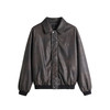HIM漢崇【商场同款】复古做旧洗褪PU皮夹克潮流痞帅机车翻领棉服 商品缩略图4