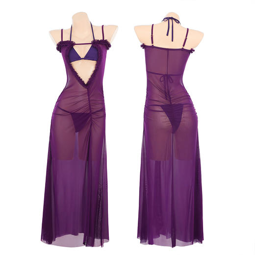 【情趣玩具】制服诱惑专区比基尼镂空开衩长裙性感纯欲露胸透视吊带睡衣！ 商品图9