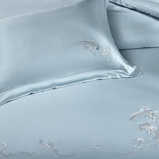 多喜爱 60S兰精天丝四件套 波蕊/悠梦【奥地利进口兰精天丝】【精美刺绣】【礼盒包装】【三方出框&花边】【专利床单】 商品图4